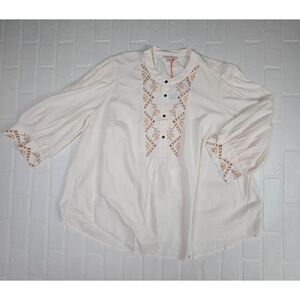 Knox Rose Ivory Ambrodered Blouse 3X
